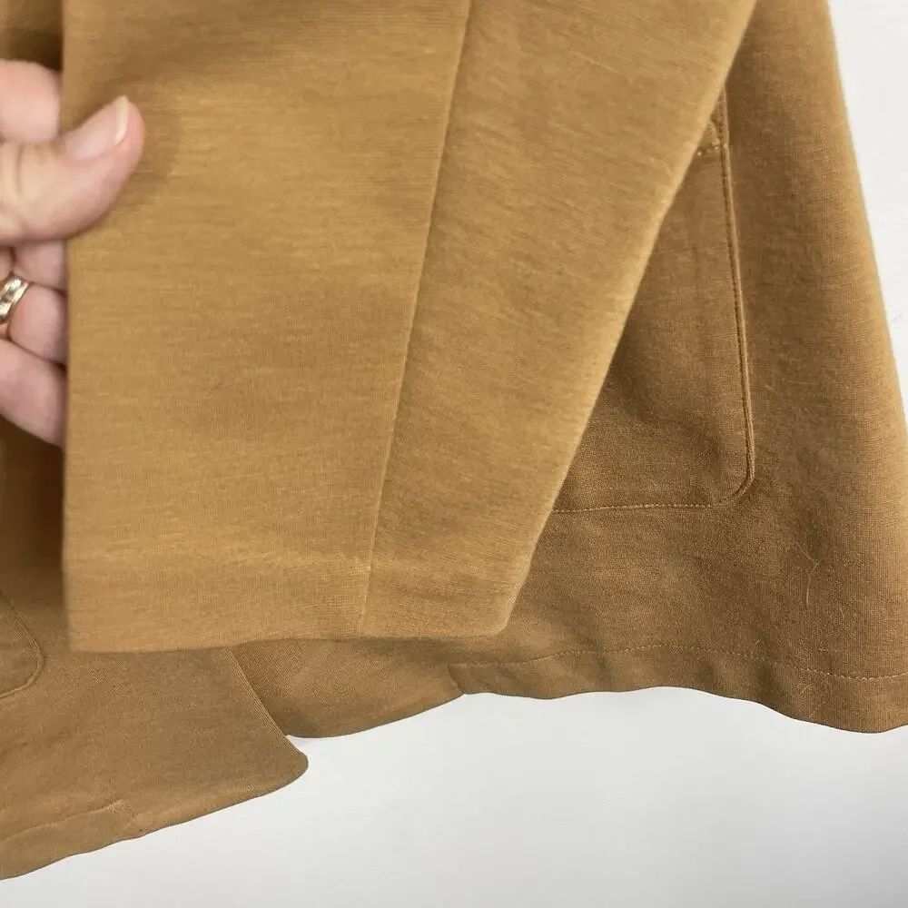 Garnet Hill Knit Relaxed Blazer Size 10 Praline Camel Minimalist Career Classic